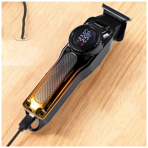 Tagliacapelli E Rifinitore Elettrico Professionale Con Display Lcd, Ricaricabile Via Usb Gold - Foto 7