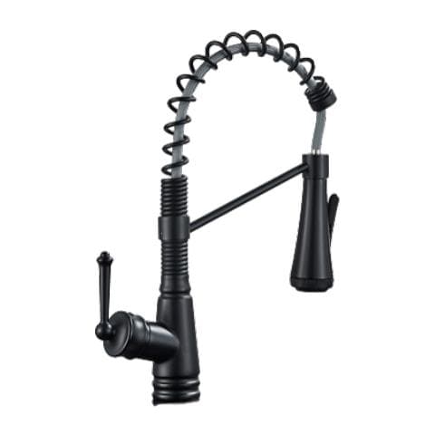 Rubinetto per lavello da cucina, Blackswan, tipo M339, modello nero con 4 modalità e doccia mobile, misura 42 cm - Foto 1