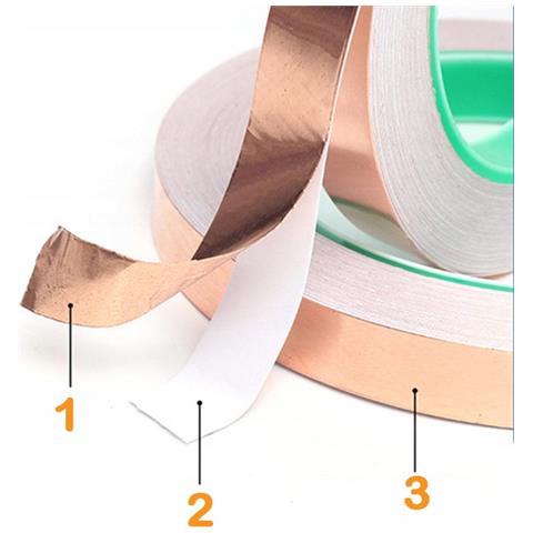 Nastro Di Rame 15mm X 50m - Adesivo Conduttivo Su Entrambi I Lati | Spessore 0,05mm | Progetti Diy, Schermatura Emi, Barriera Per Lumache - Foto 2