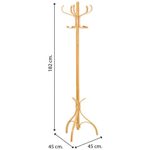 Appendiabiti Da Terra In Legno Laccato Miele 45x45x182h Cm - Foto 4