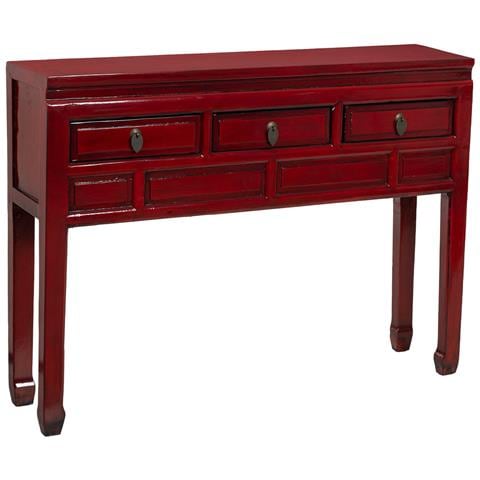 Mobile Da Ingresso In Legno Rosso 129x30x89h Cm - Foto 1