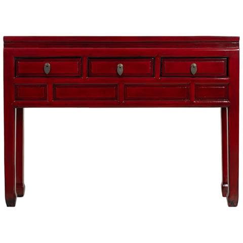 Mobile Da Ingresso In Legno Rosso 129x30x89h Cm - Foto 2