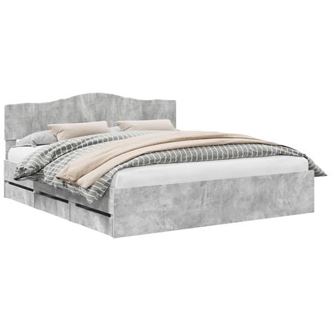 Struttura del letto con cassetto Grigio cemento 180 x 200 cm - Foto 1