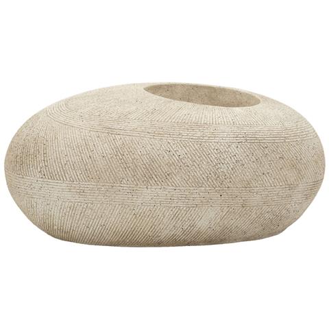 Portavaso Stone Grande Da Esterno In Resina Grigia Effetto Pietra - Foto 1
