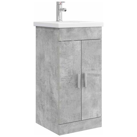 Mobile da bagno con lavabo Grigio Cemento 42 x 40 x 84,5 cm - Foto 1