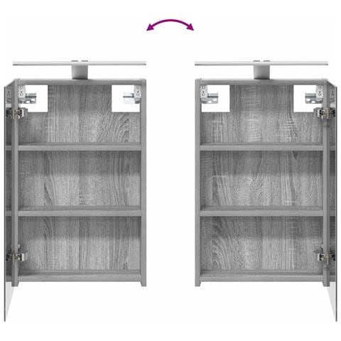 Set di mobili per il bagno 4 pcs Sonoma grigio - Foto 9