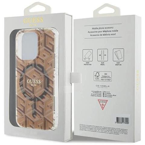 Guess Iml Gcube Magsafe Case Per Iphone 15 Pro Max - Marrone - Foto 1