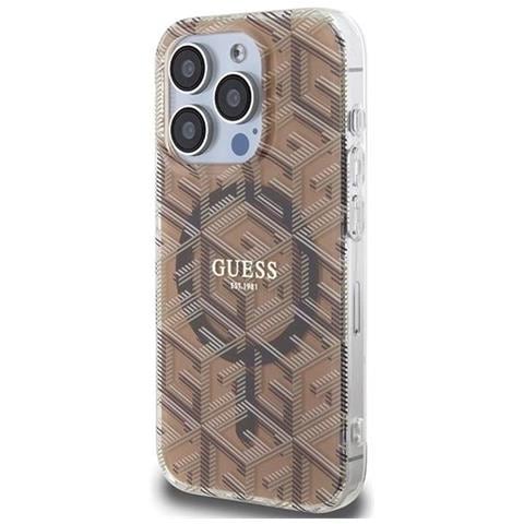 Guess Iml Gcube Magsafe Case Per Iphone 15 Pro Max - Marrone - Foto 2