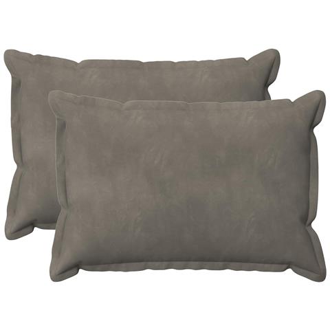 Cuscino con cuscino HOUTEN 2 pz Grigio Chiaro Velluto - Foto 1