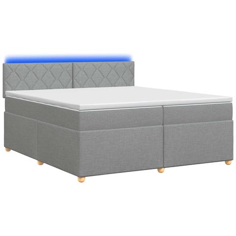 Letto box spring con materasso Grigio Chiaro 200 x 200 cm - Foto 1