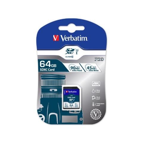 Scheda di Memoria SDXC Pro Capacità 64 GB Classe 10 Velocità 90 MB / s - Foto 1