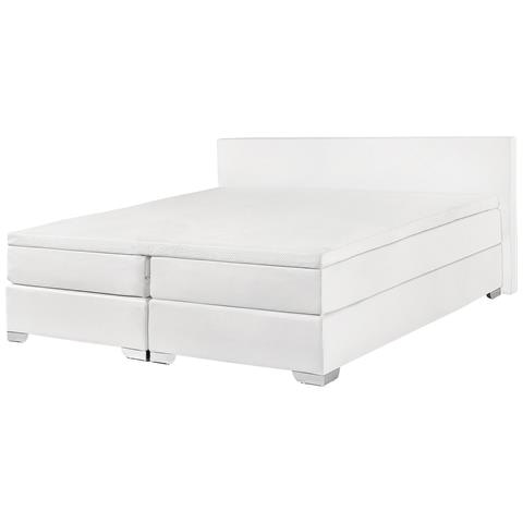 Letto Boxspring In Pelle Bianca 180 X 200 Cm President - Foto 25