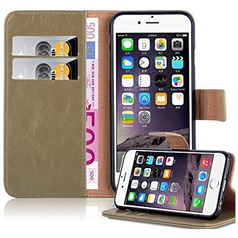 Custodia Compatibile Con Apple Iphone 6 / Iphone 6s In Marrone Cappuccino - Coperchio Protettiva Con Chiusura Magnetica, Funzione Stand E Tasca Per Le Carte - Foto 1
