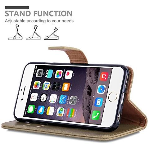 Custodia Compatibile Con Apple Iphone 6 / Iphone 6s In Marrone Cappuccino - Coperchio Protettiva Con Chiusura Magnetica, Funzione Stand E Tasca Per Le Carte - Foto 2