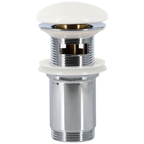 Piletta Click Clack 1.1/4 In Ottone Cromato Ceramica Bianca Per Lavabo Bagno *** Finitura- : Lucido - Foto 2