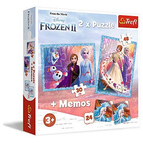 Puzzle - 2 In 1 + Memos - A Mysterious Land / Disney Frozen 2 - Foto 1