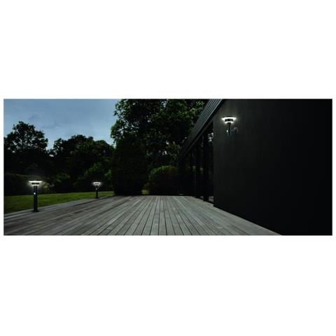 Paletto Da Esterno Ledvance Endura Solar Doppio Cerchio 40cm 6 W = 600lm Nero - Foto 1