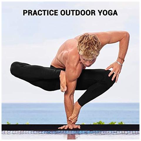 Yoga Mat 15mm Di Spessore Ad Alta Densit Antiscivolo Eco-friendly Memory Foam Pad Leggero Fitness Materassino Ginnico Per Uomo Donna Home Allenamento Di Ginnastica Meditazione Pilates Stretching Camping Viaggio - Nero - Foto 2