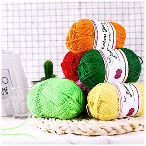 Doppio Filato Per Maglieria 12x50g 100 Acrilico Con 2 Ganci Di Crochet 1200 Metri Balls Of Assortiti Dk Filato Colorato Set Chunky - Foto 4