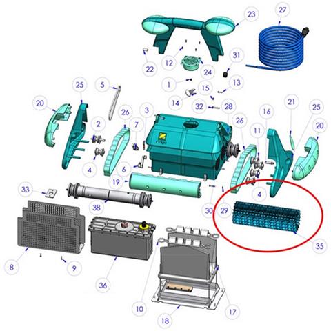 Set Di 2 Spazzole A Lama Blu Per Robot Indaco - W1585a - Foto 2