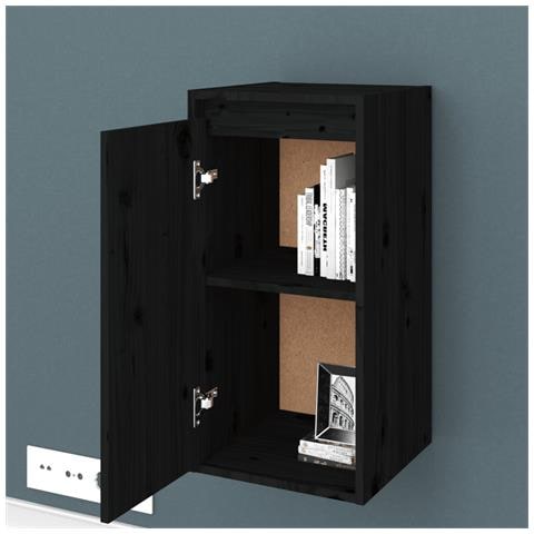 Pensili 2 Pz Neri 30x30x60 Cm In Legno Massello Di Pino - Foto 10