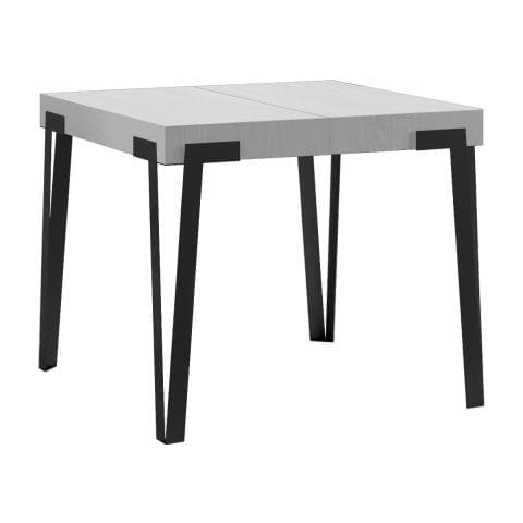 Tavolo Allungabile 90x90/246 Cm Rio Telaio Antracite - Bianco Frassino - Foto 1