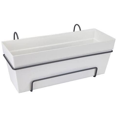 Vaso Bianco Polipropilene Plastica Rettangolare 50 Cm - Foto 1