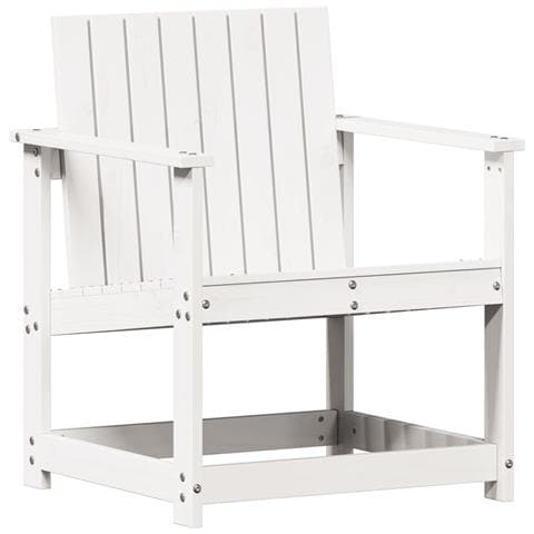 Sedia da Giardino Bianca 62x56x77 cm in Legno Massello di Pino - Foto 2