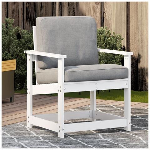Sedia da Giardino Bianca 62x56x77 cm in Legno Massello di Pino - Foto 1