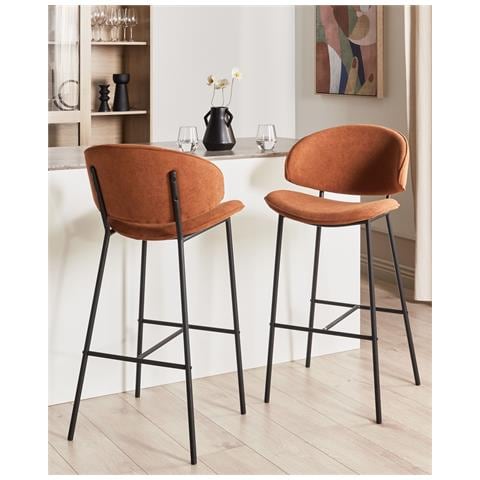 Beliani Set Di Sedie Alte Kiana Arancione ePRICE