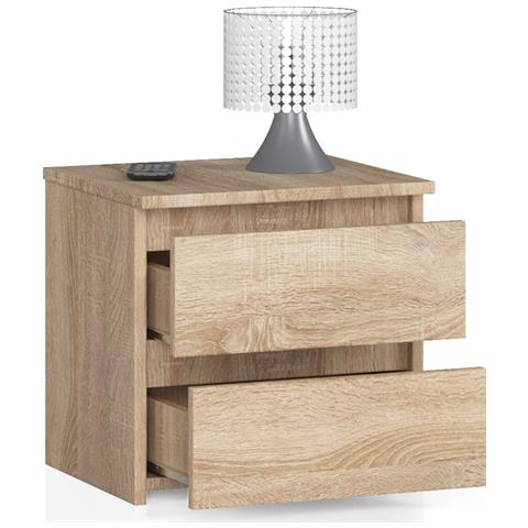 Comodino CL2, 2 cassetti, 40x35x40 cm, Colore Sonoma Quercia - Foto 2