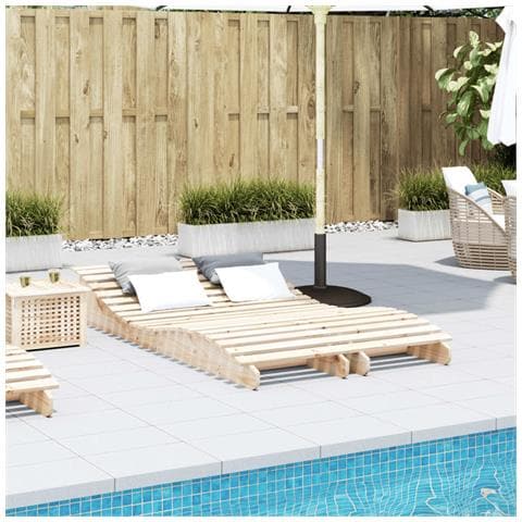Lettini Prendisole 2pz 205x60x31,5 Cm In Legno Massello Di Pino - Foto 3