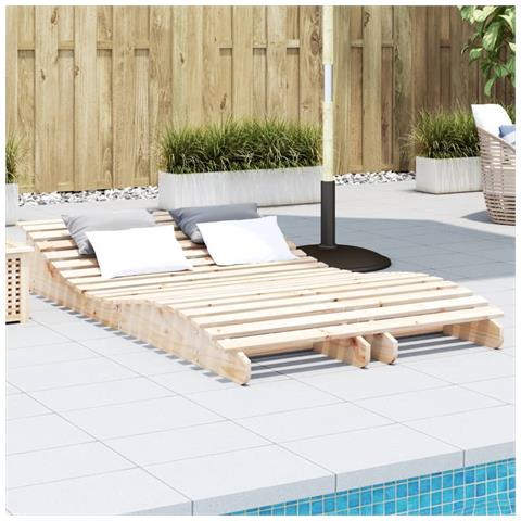 Lettini Prendisole 2pz 205x60x31,5 Cm In Legno Massello Di Pino - Foto 1