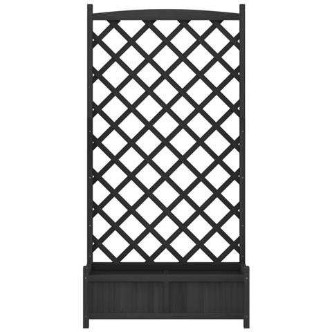 Fioriera con Traliccio Nera in Legno Massello di Abete Dimensioni: 90 x 35 x 180 cm - Foto 2