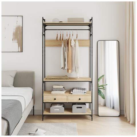 Armadio Cassetti Rovere Sonoma 89x39x184,5 cm Legno Multistrato - Foto 2