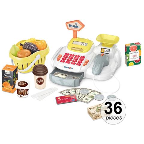 Registratore Di Cassa Con Scanner E Accessori - Set Da 36 Pezzi, Multicolore - Foto 1