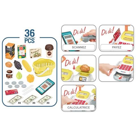 Registratore Di Cassa Con Scanner E Accessori - Set Da 36 Pezzi, Multicolore - Foto 2
