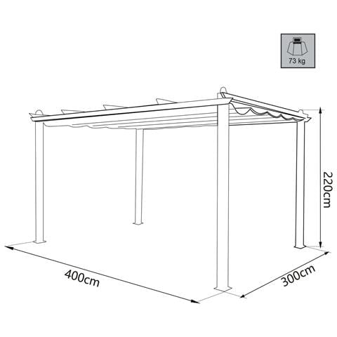 Gazebo Pergola In Acciaio 3x4 Mt Antracite Con Tetto Chiudibile A Carrucola Jodene - Foto 3
