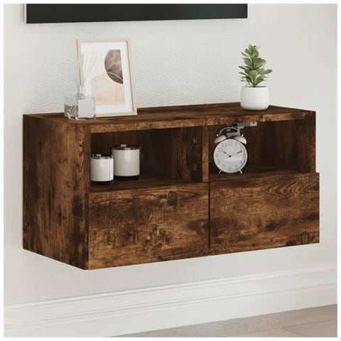Mobile Tv A Parete Rovere Fumo 60x30x30 Cm In Legno Multistrato - Foto 1