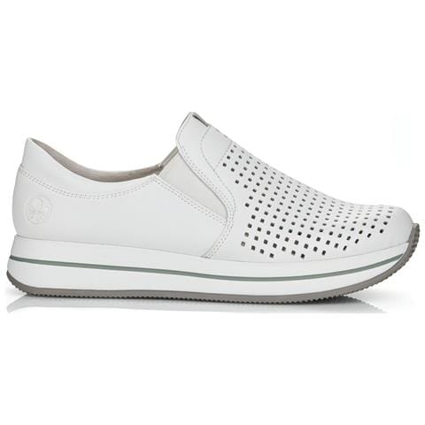 White Casual Closed Sport Shoe Sneakers Pelle Scarpe Donna Bianco Eu 40, N4546-80 - Foto 1