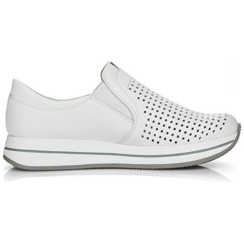 White Casual Closed Sport Shoe Sneakers Pelle Scarpe Donna Bianco Eu 40, N4546-80 - Foto 3