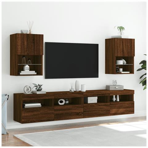 Mobile TV con Luci LED Rovere Marrone 40,5x30x60 cm - Foto 2