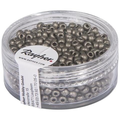 Rayher - 17gr - Rocaille Metallizzata Opaca Ø2,6mm - Colore Antracite - Foto 1