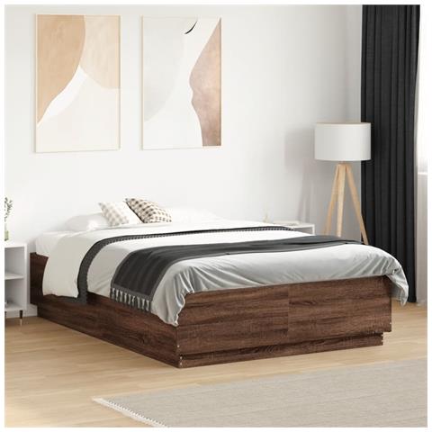 Giroletto Luci Led Rovere Marrone 120x190 Cm Legno Multistrato - Foto 1