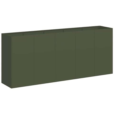 Fioriera Verde Oliva 200x40x80 Cm In Acciaio Laminato A Freddo - Foto 2