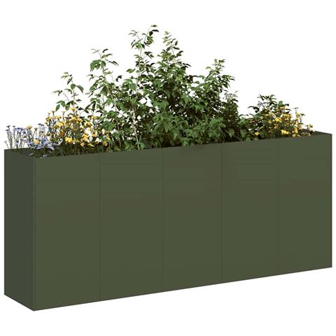 Fioriera Verde Oliva 200x40x80 Cm In Acciaio Laminato A Freddo - Foto 1