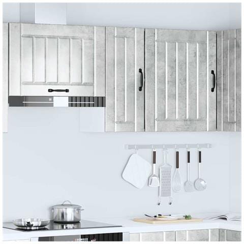 Pensile Da Cucina Lucca Grigio Cemento In Legno Multistrato - Foto 3