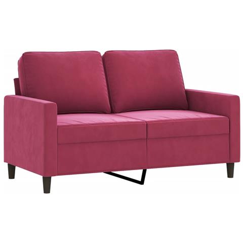 Lusso Casadino -  Divano A 2 Posti Rosso Vino 120 Cm In Velluto - Foto 1
