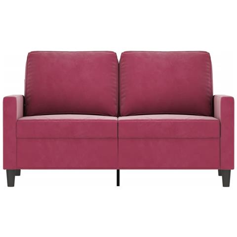 Lusso Casadino -  Divano A 2 Posti Rosso Vino 120 Cm In Velluto - Foto 2
