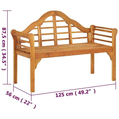 Panchina Da Giardino 125 Cm Legno Massello Di Acacia - Foto 7